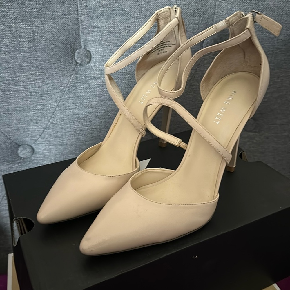 Nine West Strappy Nude Heels